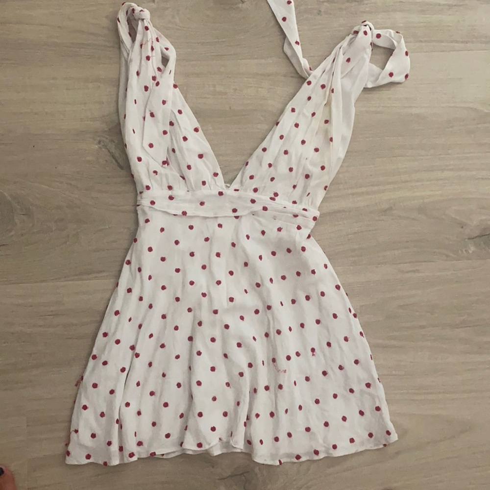 LPA red sequined polka dress - From Revolve